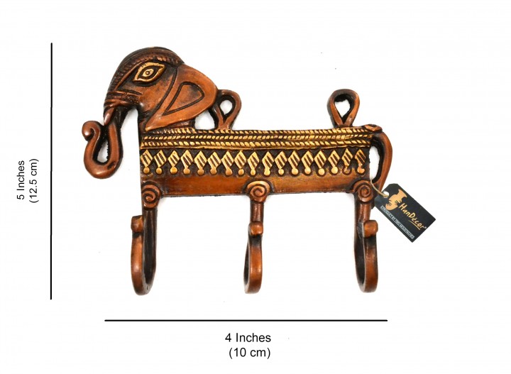 Multicolored Ethnic Elephant Design Key Holder