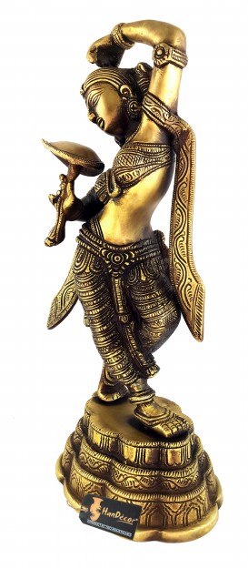 Brass Apsara Applying Vermillion Showpiece