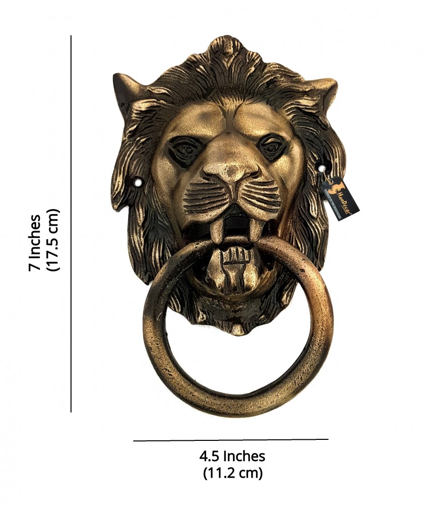 Lion Design Door Knocker - Antique Brown