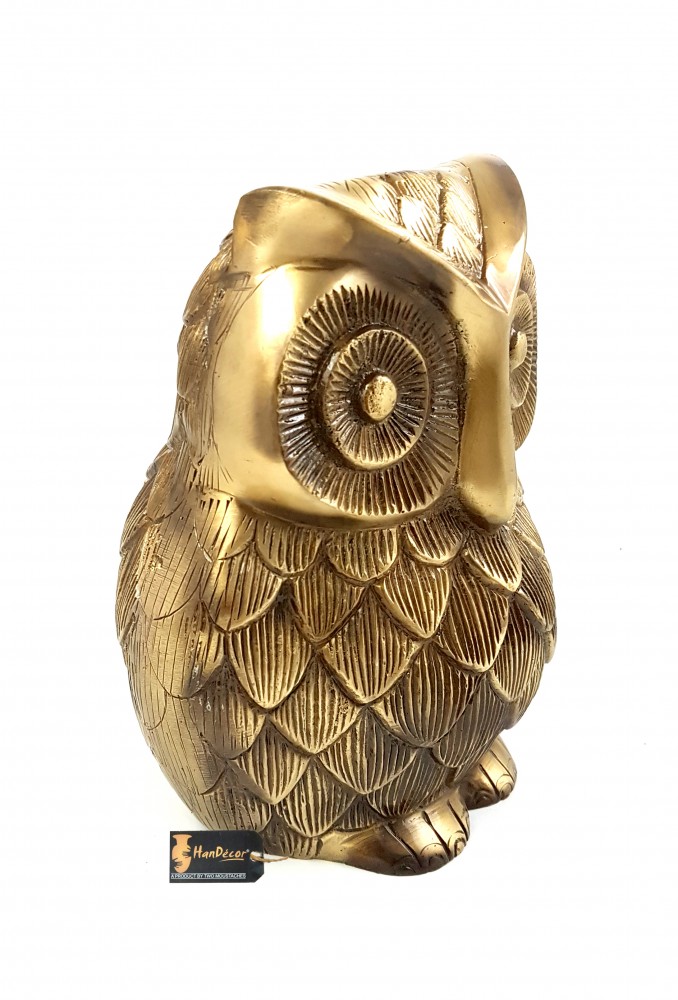 Vintage Brass Owl 8 Inches Showpiece