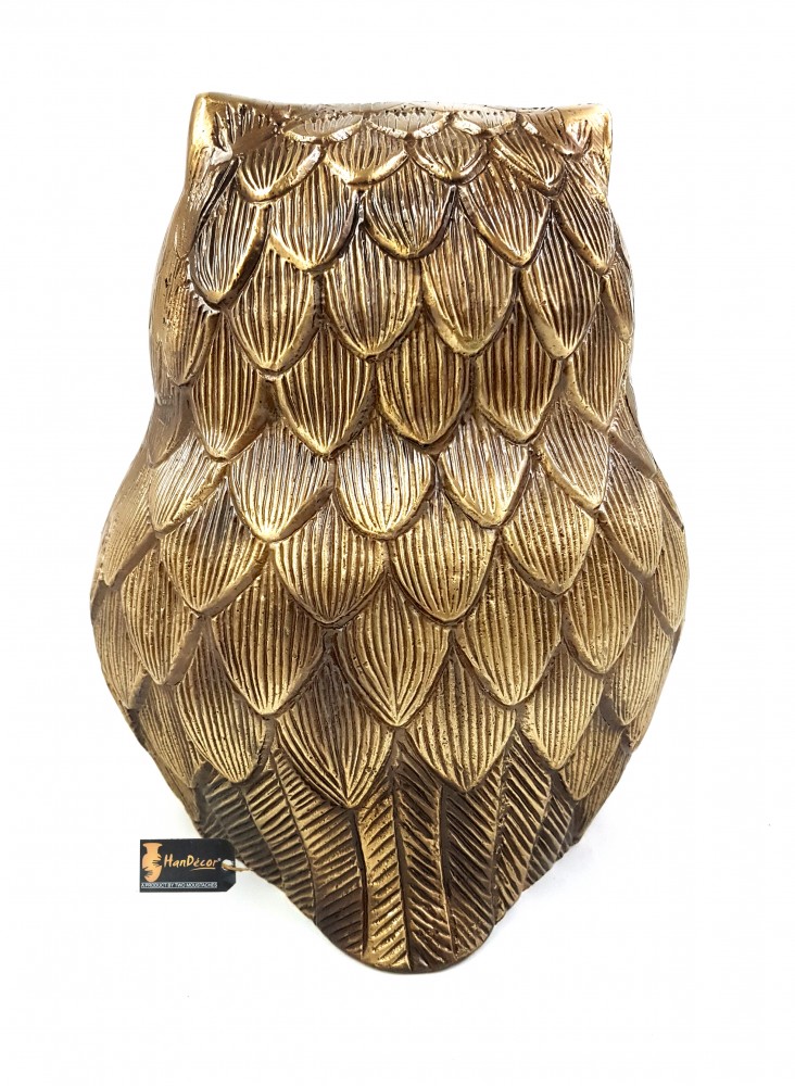 Vintage Brass Owl 8 Inches Showpiece