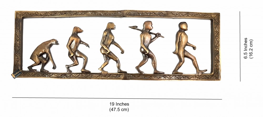 Evolution of Human Designer Brass Wall Hanging
