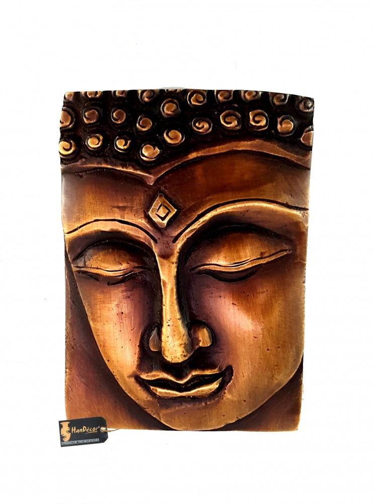 Calm Buddha Brass Wall Hanging - Brown
