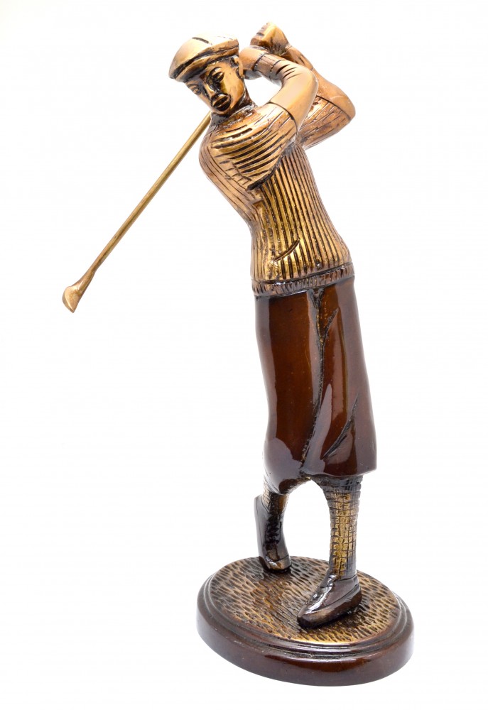 Golfer Shot Figurine Golden