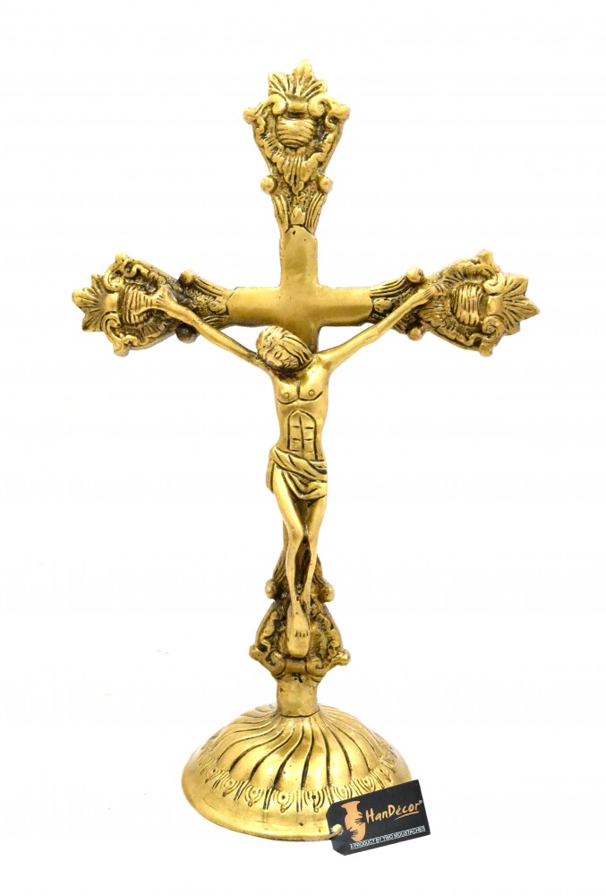 Lord Jesus on Cross Brass Statue