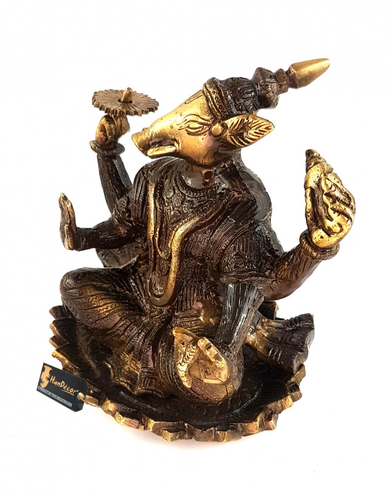 Brass Maha Ganpati on Chakra Statue