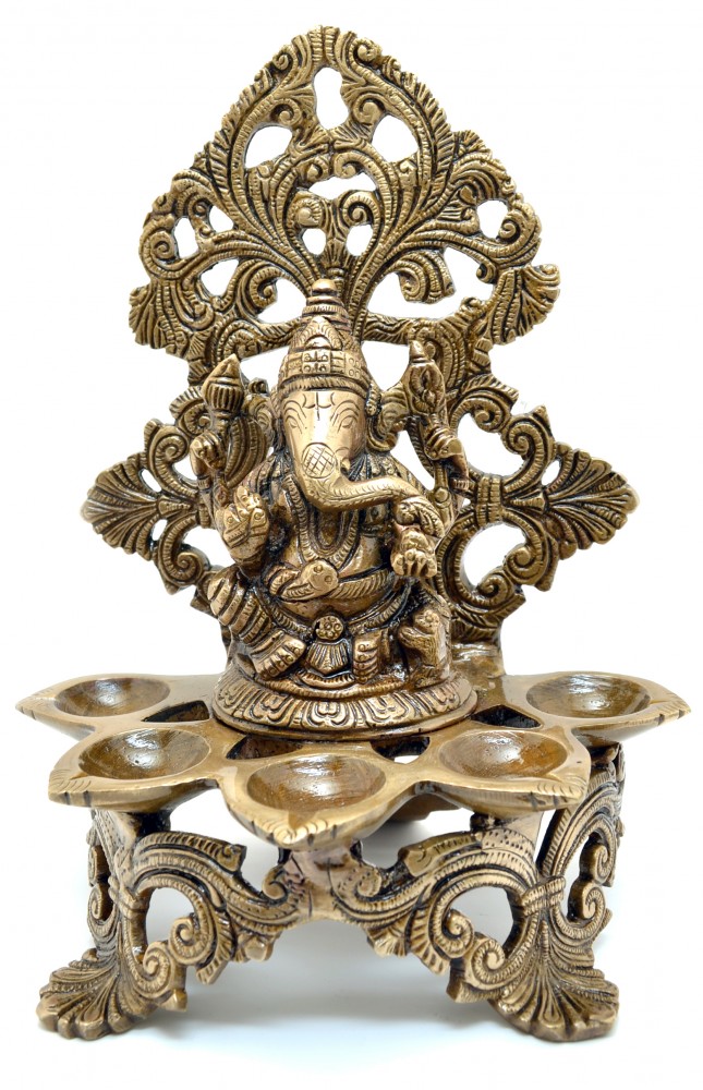Panchdeep Ganesha Carving Stand