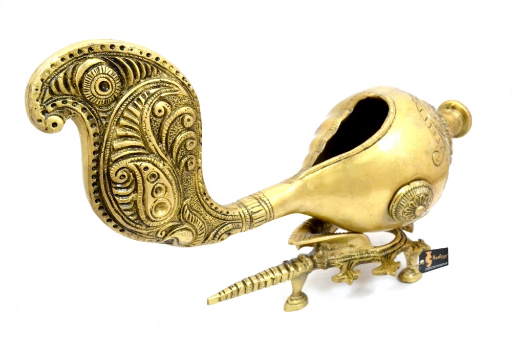 Brass Shankh with Stand