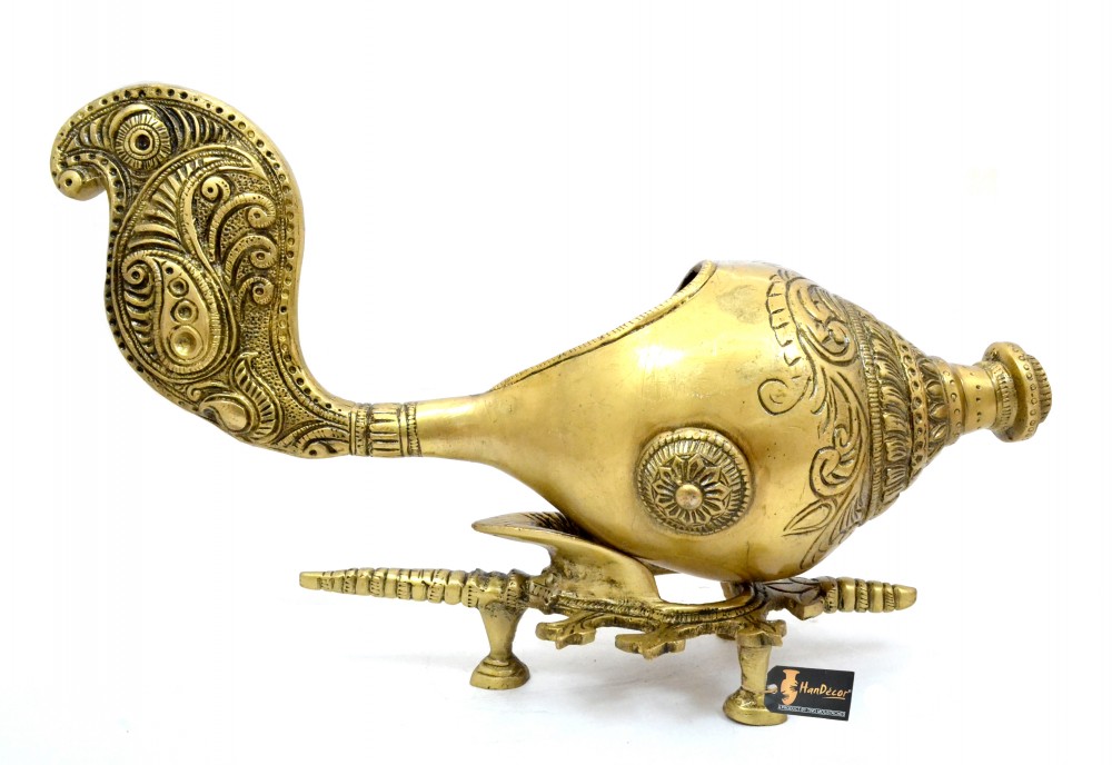 Brass Shankh with Stand