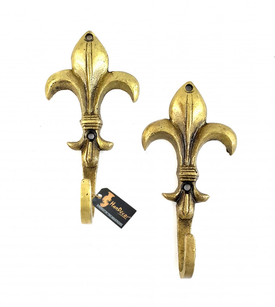 Buy Victoria Design Brass Single Key Hook/Holder Set of 2 Brass Showpiece Online at Best Price