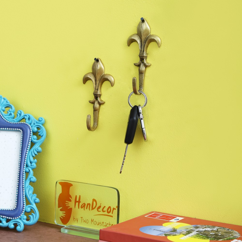 Buy Victoria Design Brass Single Key Hook/Holder Set of 2 Brass Showpiece Online at Best Price