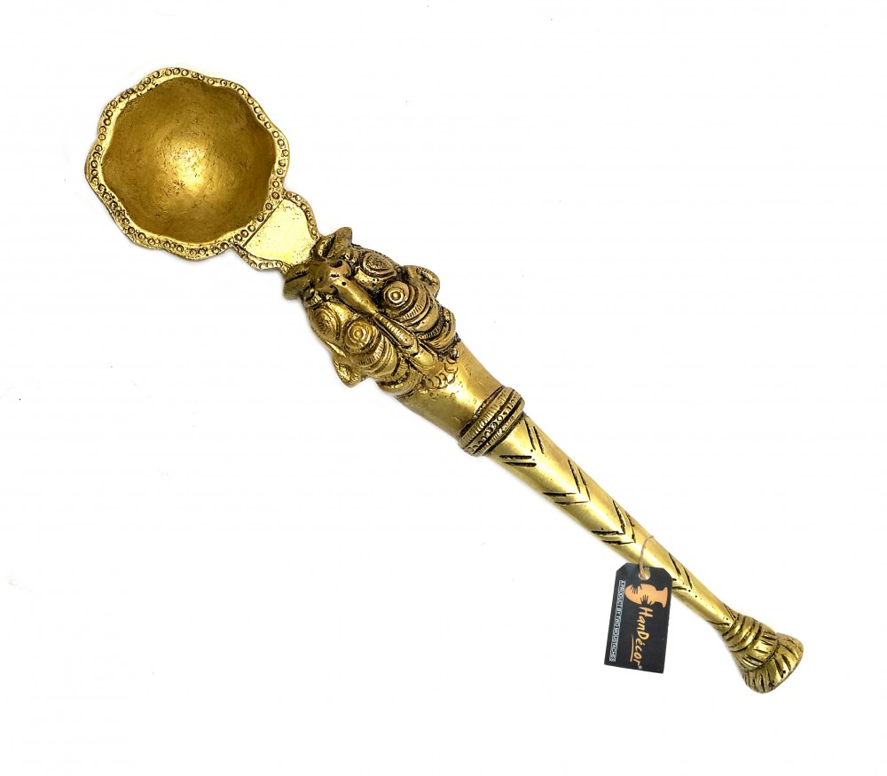 Yali Design Brass Pooja Spoon