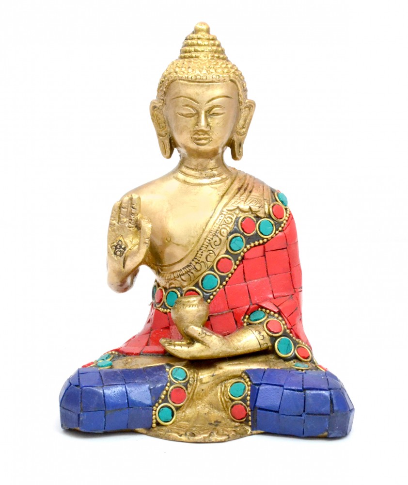 Divine Buddha Meditation Gemstone Work Showpiece