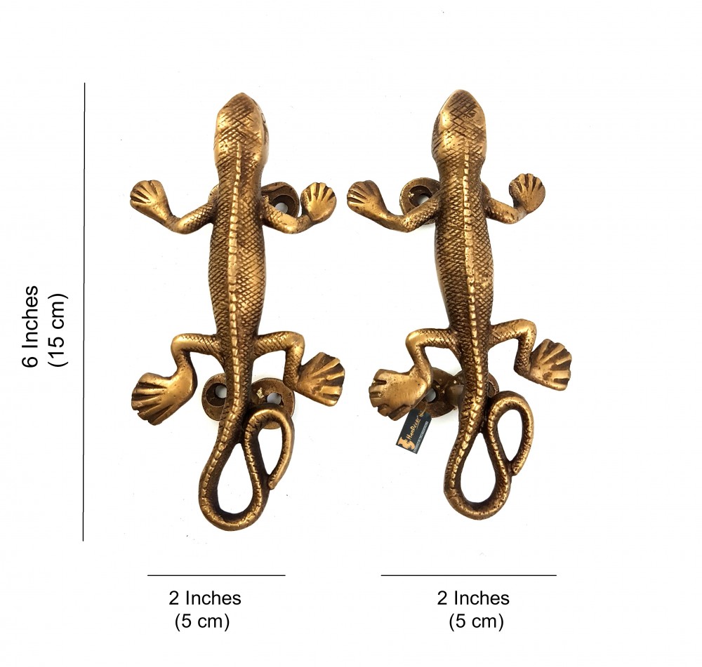 Lizard Design 6 Inches Door Handle Pair