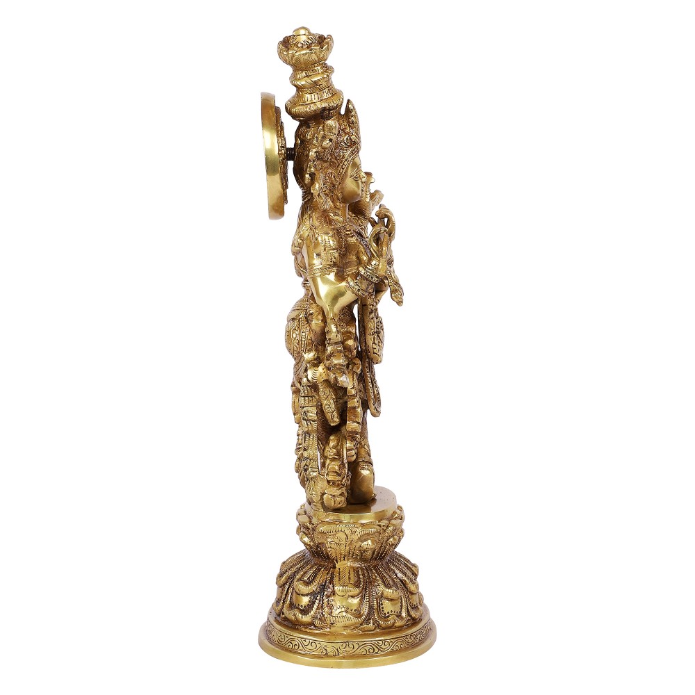 Radha Krishna 15 Inches Brass Statue Pair