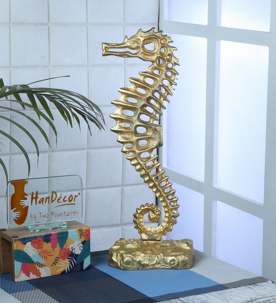 16 Inches Standing Sea Horse Design Showpiece Figurine