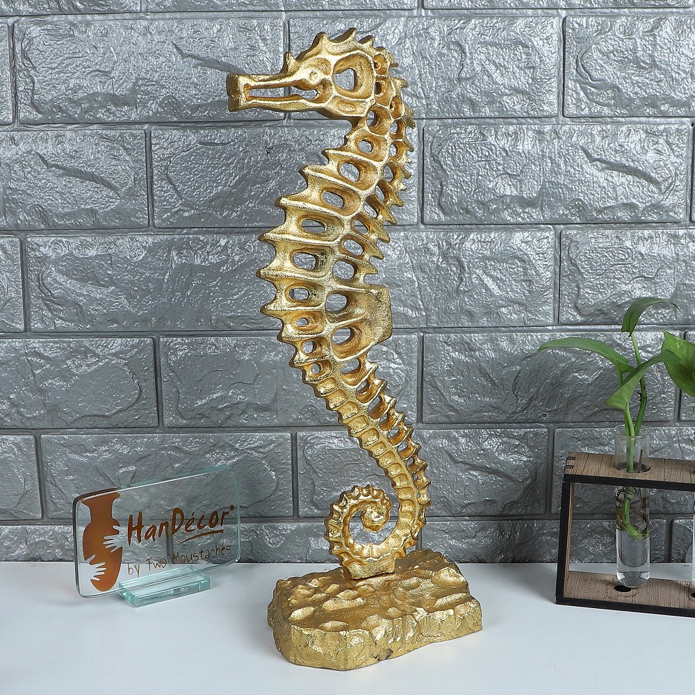 16 Inches Standing Sea Horse Design Showpiece Figurine