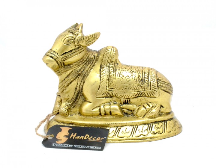 Nandi Cow On Base 4 Inches Brass Statue