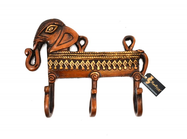 Multicolored Ethnic Elephant Design Key Holder