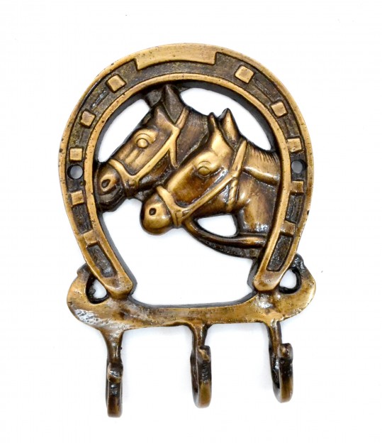 Horse Pair Brass Key Holder