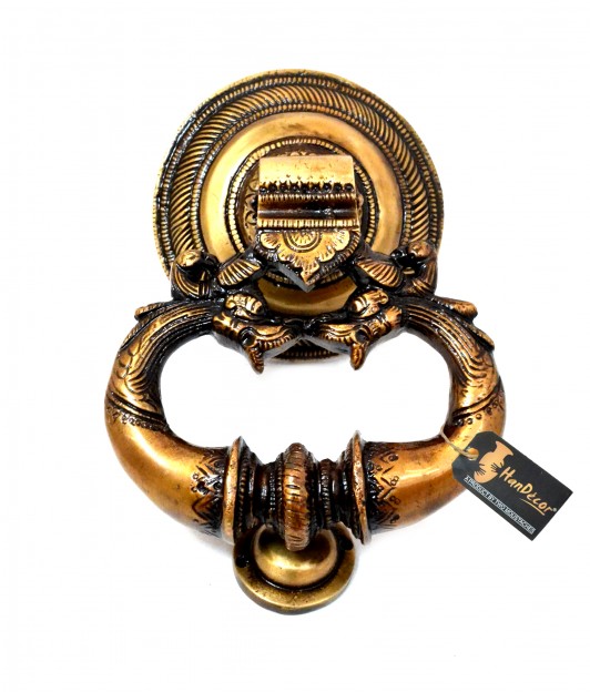 Twin Dragon Design Brass Door Knocker