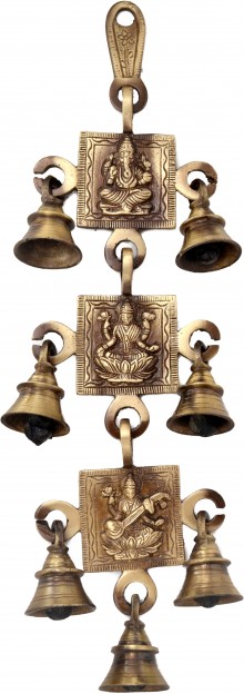 Ganesh Laxmi Saraswati Hanging Bells