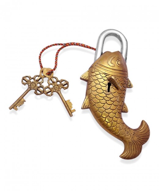 Fish Design Door Lock Golden