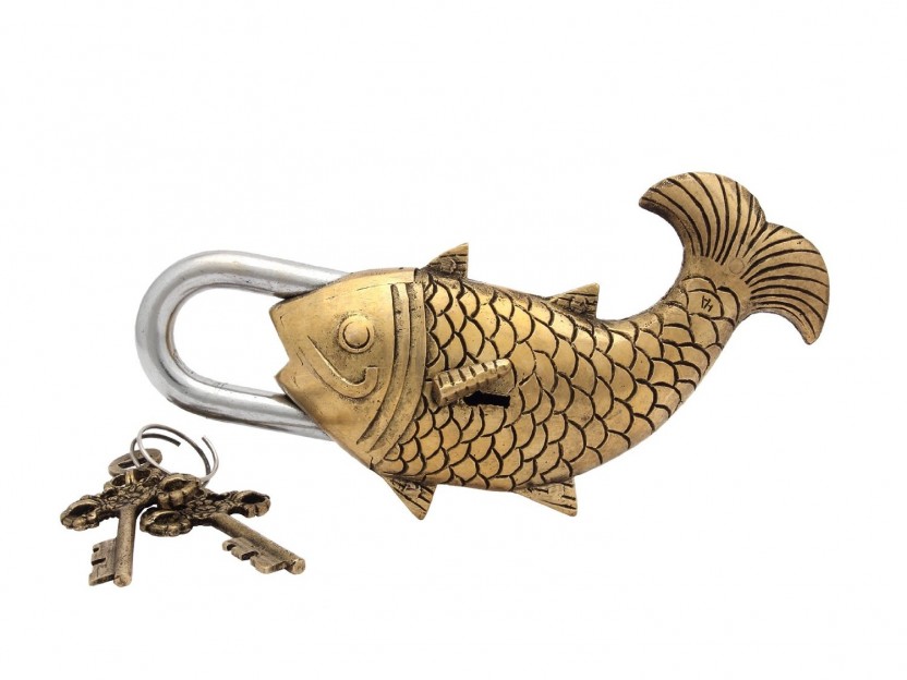 Fish Design Door Lock Golden