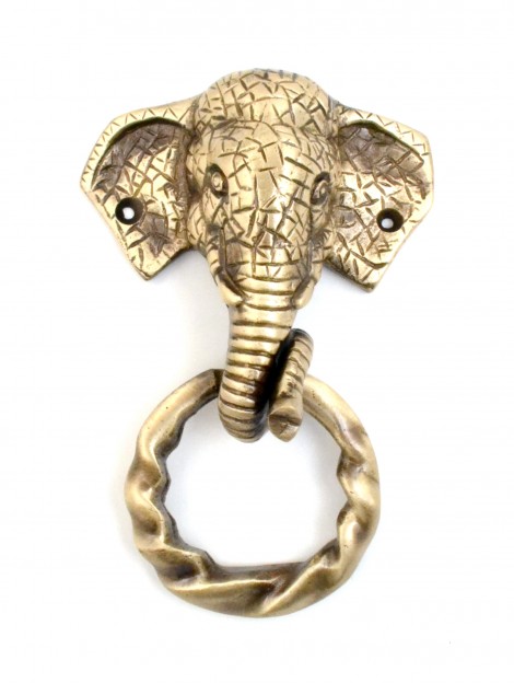 Elephant Design Moulded Ring Door Knocker