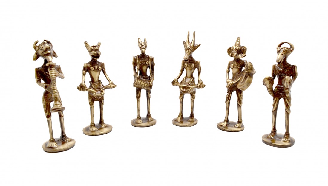 The Devil's Band Figurines Brass Showpieces - Set Of 6