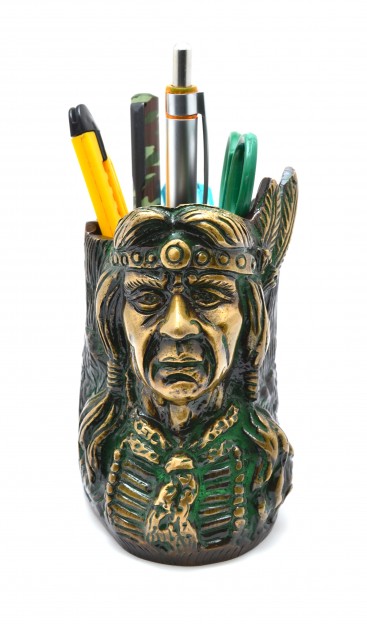 Red Indian Pen Stand - Green