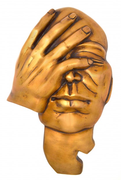 The Thinking Man Wall Hanging Showpiece - Golden