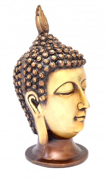 Calm Buddha Head Showpiece - Brown