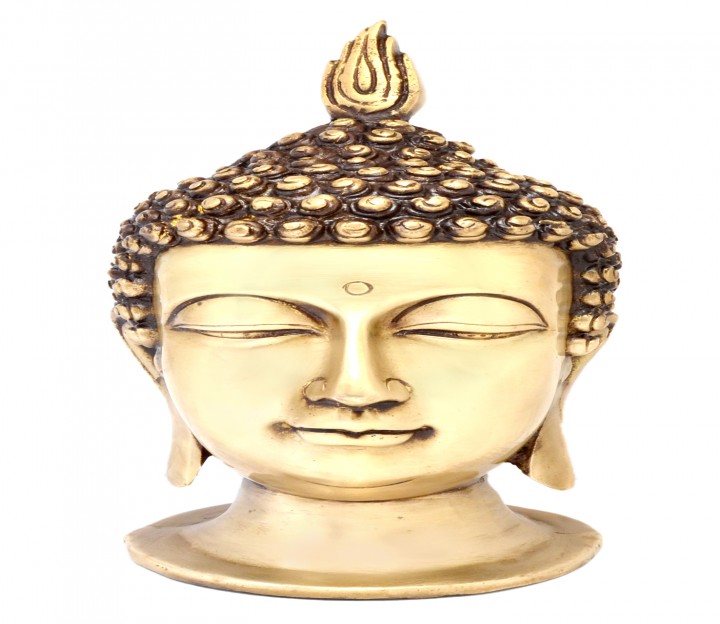 Calm Buddha Head Showpiece - Golden