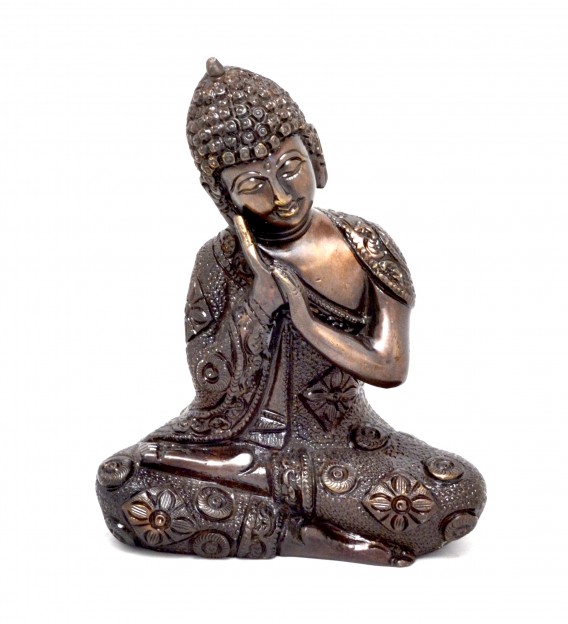 Buddha Resting Premium Brass Brown Showpiece
