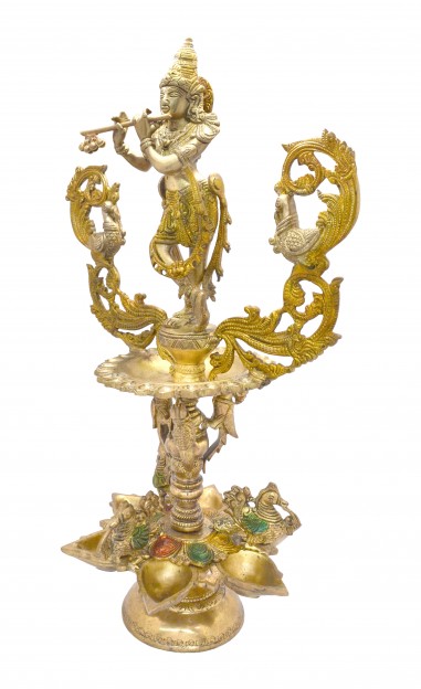 Krishna Brass Oil Lamp