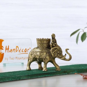Elephant Pen Savari Holder Antique Yellow