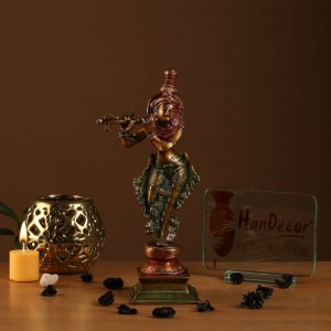 Krishna Playing Flute Brass Showpiece