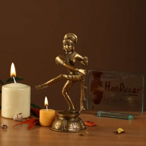 Dancing Apsara Brass Showpiece