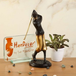 Golfer Shot Figurine Black