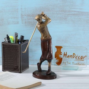 Golfer Shot Figurine Golden
