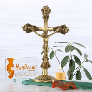 Lord Jesus on Cross Brass Statue