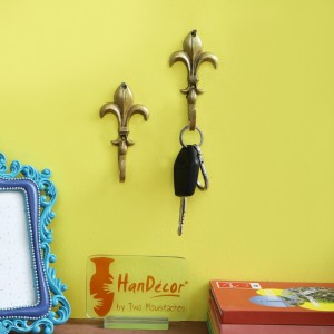 Victoria Design Brass Single Key Hook/Holder - Set of 2