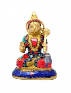 Hanuman Aashirwaad Mudra Gemstone Statue