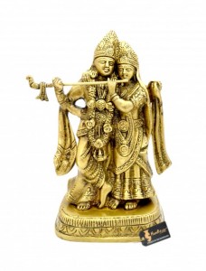 Radha Krishna 8 inches Brass Showpiece