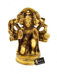 Panchmukhi Hanuman 4 inches Brass Idol