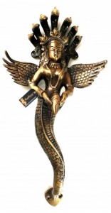 Nag Kanya with Shankh Brass Door Handle