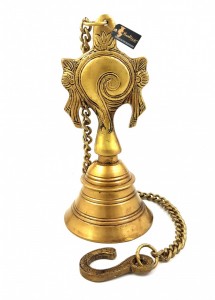 Shankh Chakra Design Brass Hanging Bell