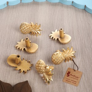 Pineapple Design Cabinet/Wardrobe Knobs (Golden, Pack of 6)