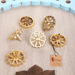 Tap Wheel Design Cabinet/Wardrobe Knobs Golden, Pack of 6